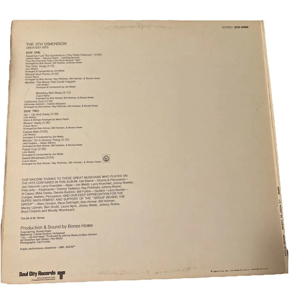 The 5th Dimension - Greatest Hits - SCS-33900 - Vinyl - Picture 2 of 10